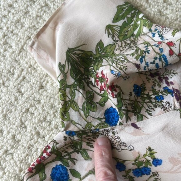 Maje Riviere Floral-Print Silk Crepe De Chine Mini Dress Size EU 36 - Picture 6 of 16